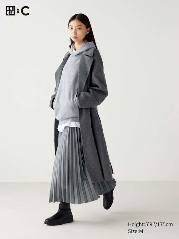 

Длинная юбка в складку Uniqlo, серый