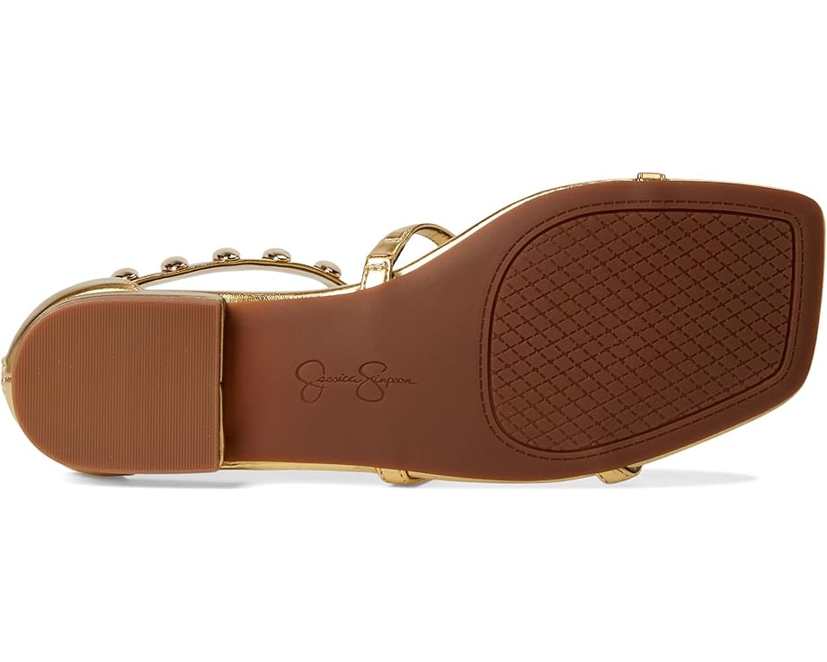 Сандалии Jessica Simpson Elusta Studded T-strap Sandals, золотой — фото 3