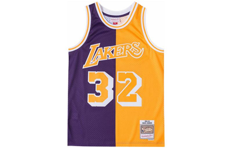

Баскетбольная майка унисекс пэчворк фиолетовая золотая Mitchell Ness