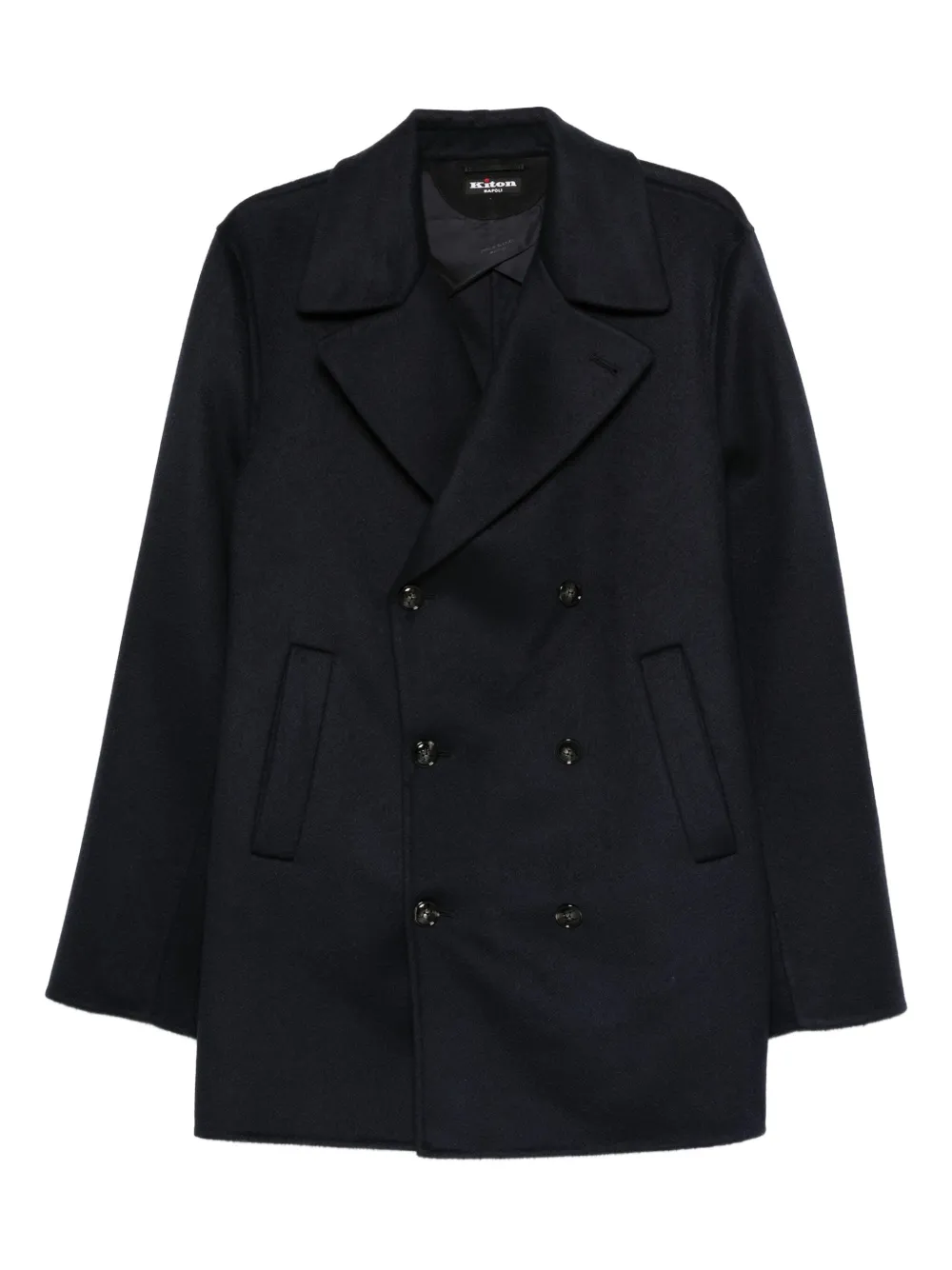 

Двубортное кашемировое пальто Kiton, синий