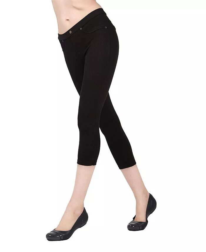 

Женские леггинсы Chino Capri из хлопковой смеси MeMoi, черный