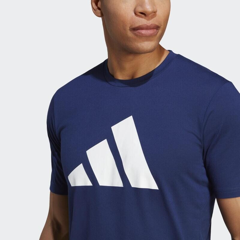 Спортивная футболка Adidas, цвет dunkelblau/weiss — фото 4