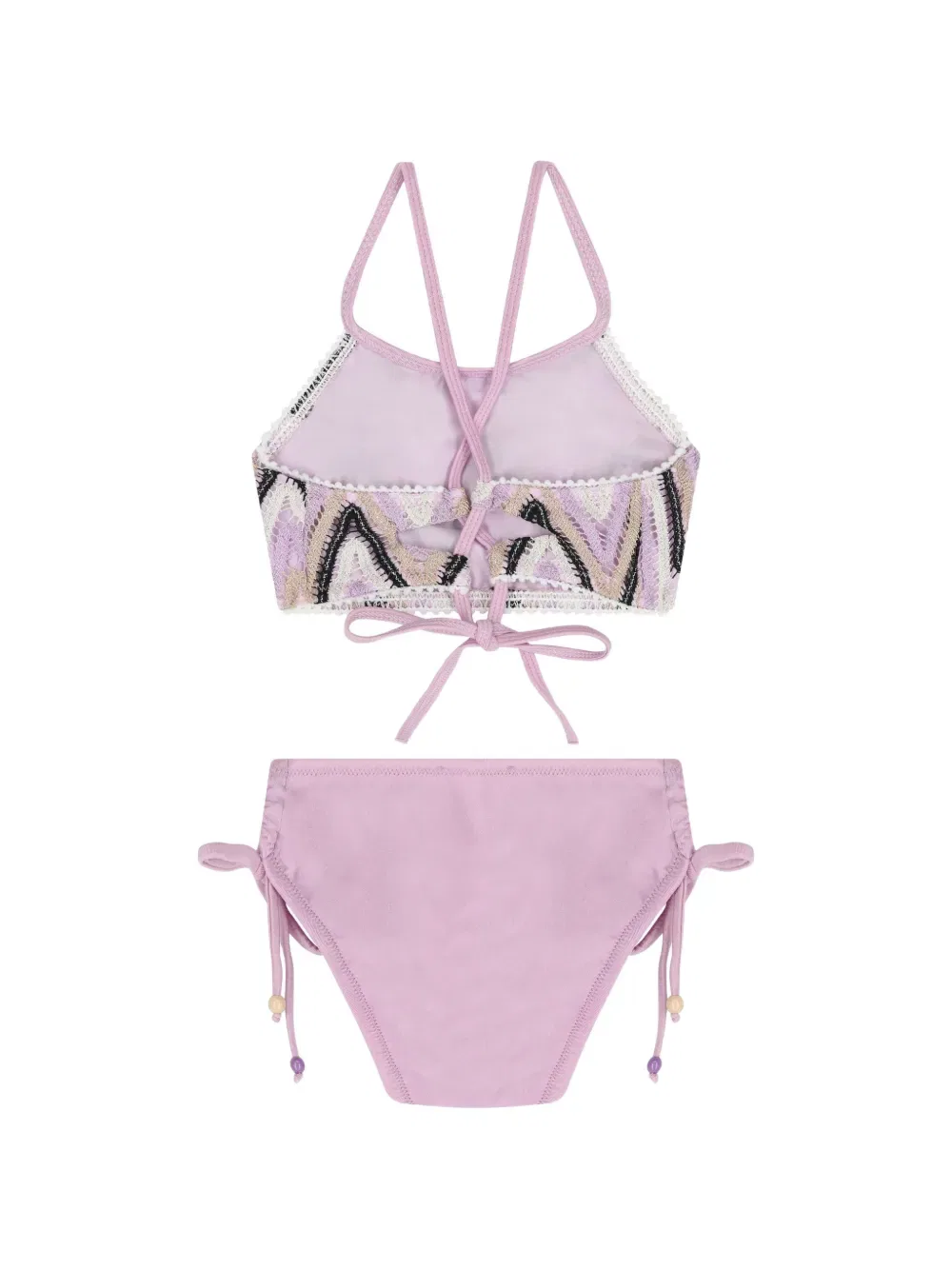 Бикини с зигзагообразным галстуком Nessi Byrd Kids, розовый — фото 2