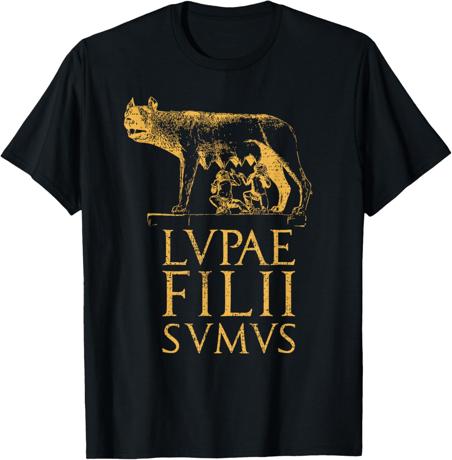 

Футболка с цитатой о римском волке и Древней Римской империи Spqr Roma Caput Mundi Italian Pride Apparel, черный