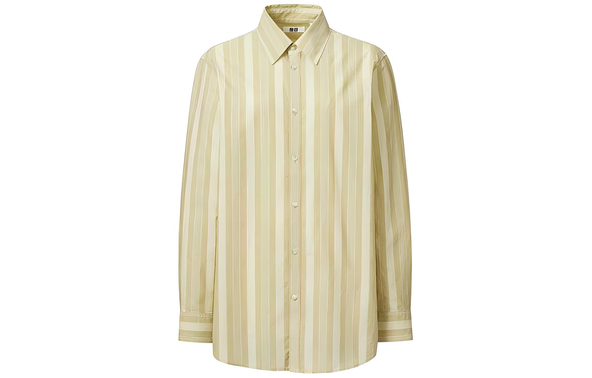 

UNIQLO Женская рубашка SS24 светло-желтого цвета