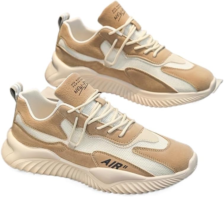 

Мужские дышащие кроссовки Hhhchpm - шнуровка, износостойкие и легкие, спортивная обувь для мужчин, бежевый