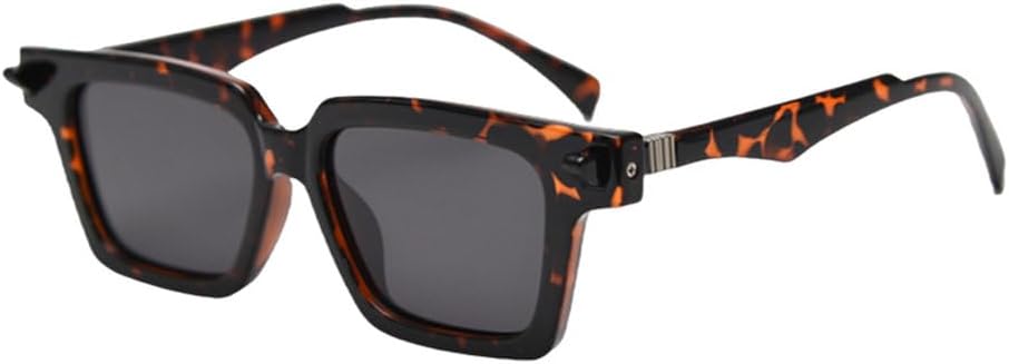 

Солнцезащитные очки для мужчин UV400, солнцезащитные очки для женщин в стиле ретро, ​​коричнево-серые, унисекс, леопардовый принт с серым рисунком, один размер TYUVIVO, Leopard With Grey