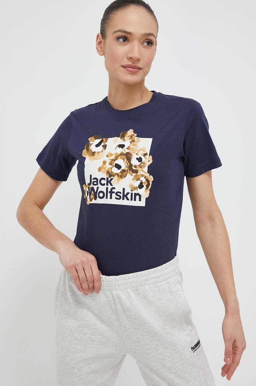 

Хлопковая футболка 10 Jack Wolfskin, темно-синий