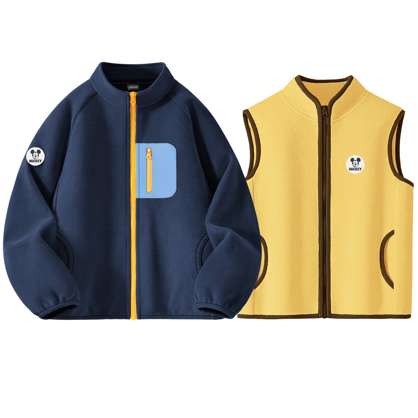 Детская флисовая толстовка с круглым вырезом Disney, Didi Zhong Round Hook-and-Loop K Night Blue+Didi Zhong Round Hook-and-Loop K Star Moon Yellow