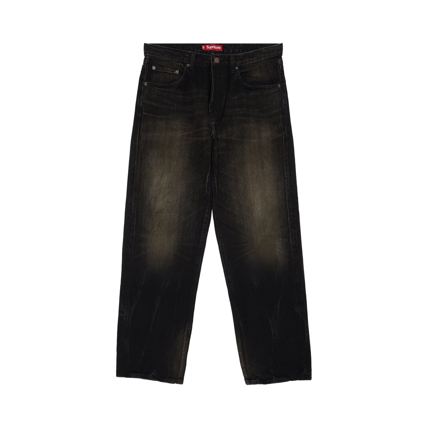 

Джинсы свободного покроя Supreme с эффектом потертости, Washed Black