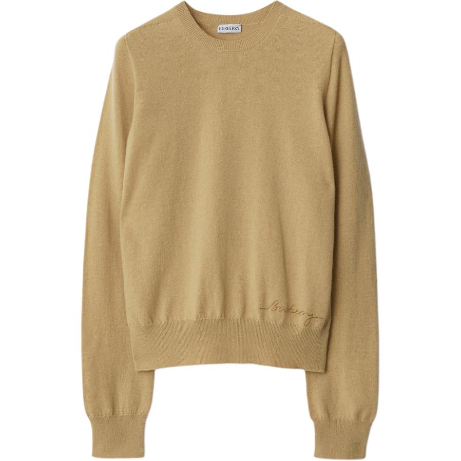 

Джемпер из кашемира с вышитым логотипом Burberry, желтый