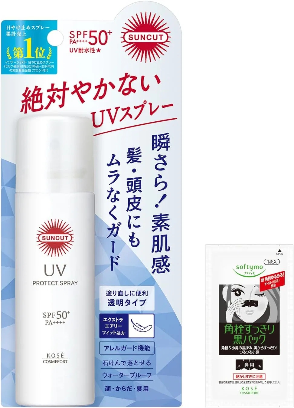 Спрей солнцезащитный прозрачный Suncut KOSE Protect UV SPF50+ PA++++ 60 г