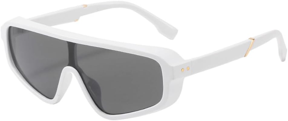 

Винтажные квадратные солнцезащитные очки в стиле панк для мужчин и женщин, модные цельные солнцезащитные очки для женщин, ретро-очки коричневого цвета generic, White-black