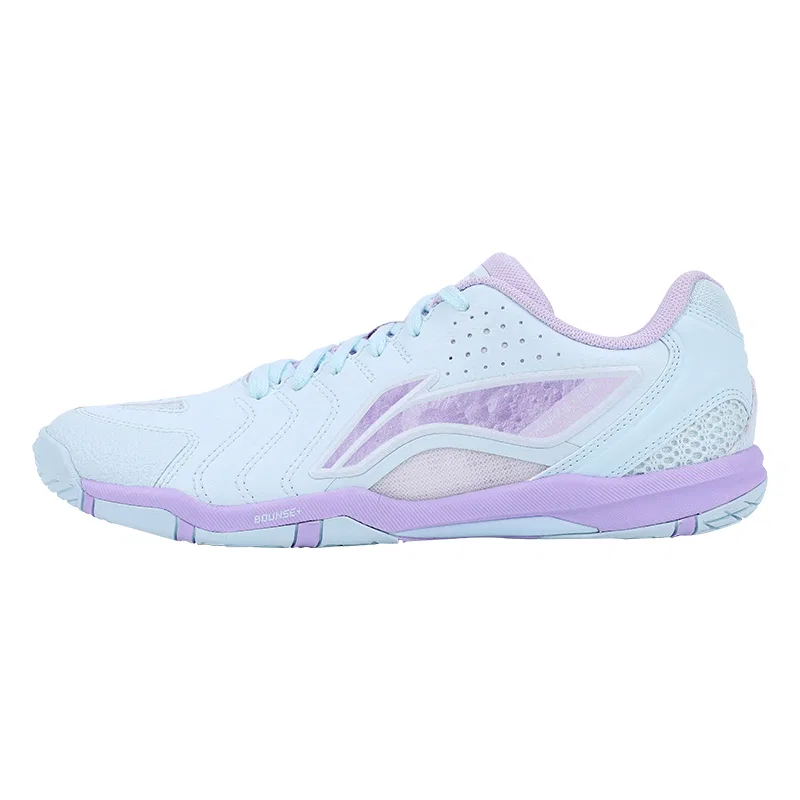 Кроссовки для настольного тенниса Li-Ning низкие амортизирующие светло-синие/светло-фиолетовые