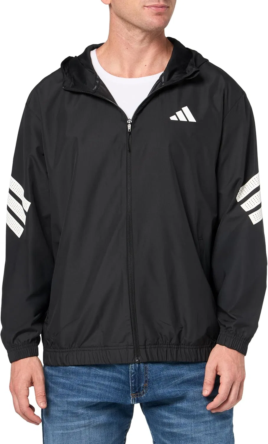 Ветровка мужская adidas, Black/White — фото 3