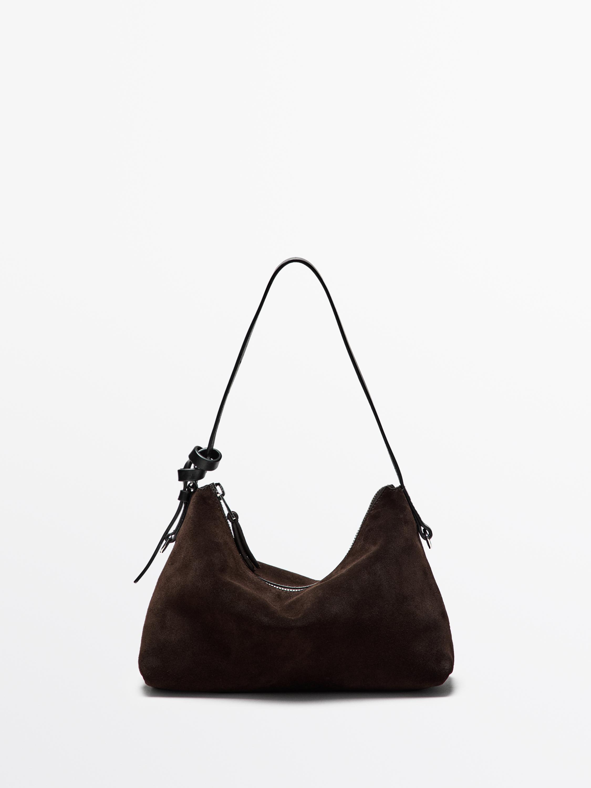 

Маленькая сумка из замши Massimo Dutti, коричневый