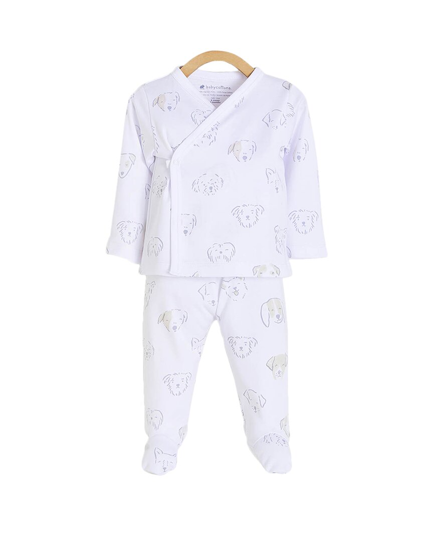 

Набор футболки и штанов с принтом лапок Babycottons, мультиколор