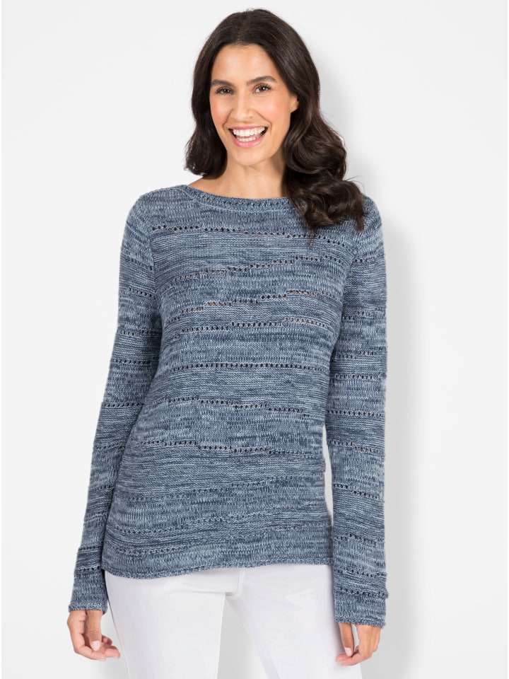 

WITT WEIDEN Вязаный свитер дымчато-синего меланжевого цвета