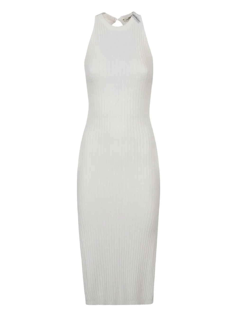 

Платье-халтер в рубчик Hinnominate, белый