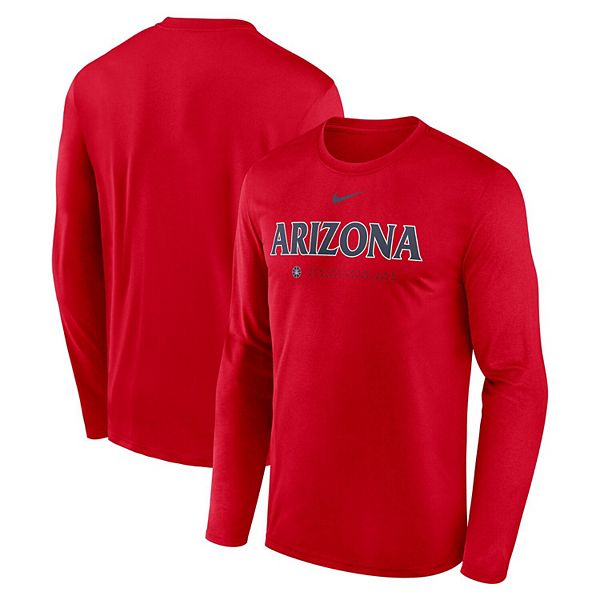 

Мужская красная футболка arizona wildcats 2025 courtside basketball shootaround legend dri-fit с длинным рукавом Nike