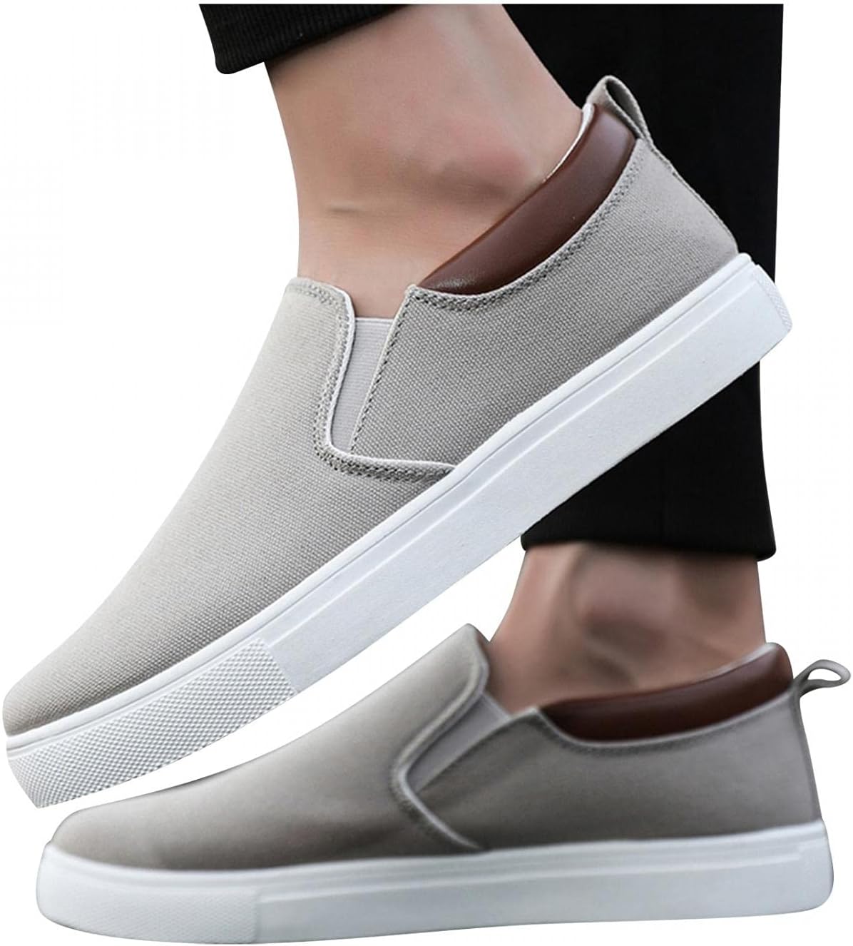 

Мокасины Hbeylia Slip On, модные кроссовки для мужчин, повседневные дышащие низкие тканевые кеды, унисекс, классические низкие тканевые кроссовки для прогулок, вождения, мокасины, ботинки для мужчин для активного отдыха на открытом воздухе, серы...