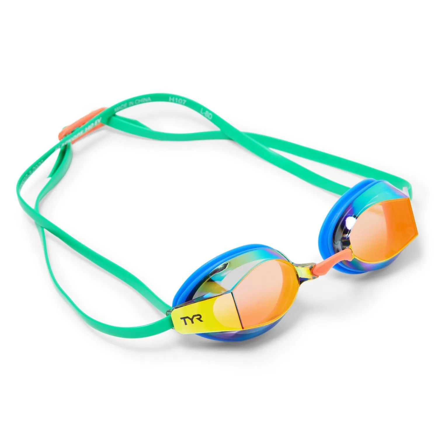 

Молодежные зеркальные гоночные очки для плавания TYR, Blue/Green