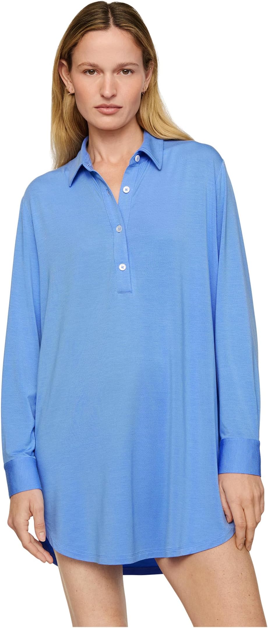 

Ночная рубашка Eberjey Gisele - The Boyfriend Sleepshirt, цвет Cornflower Blue