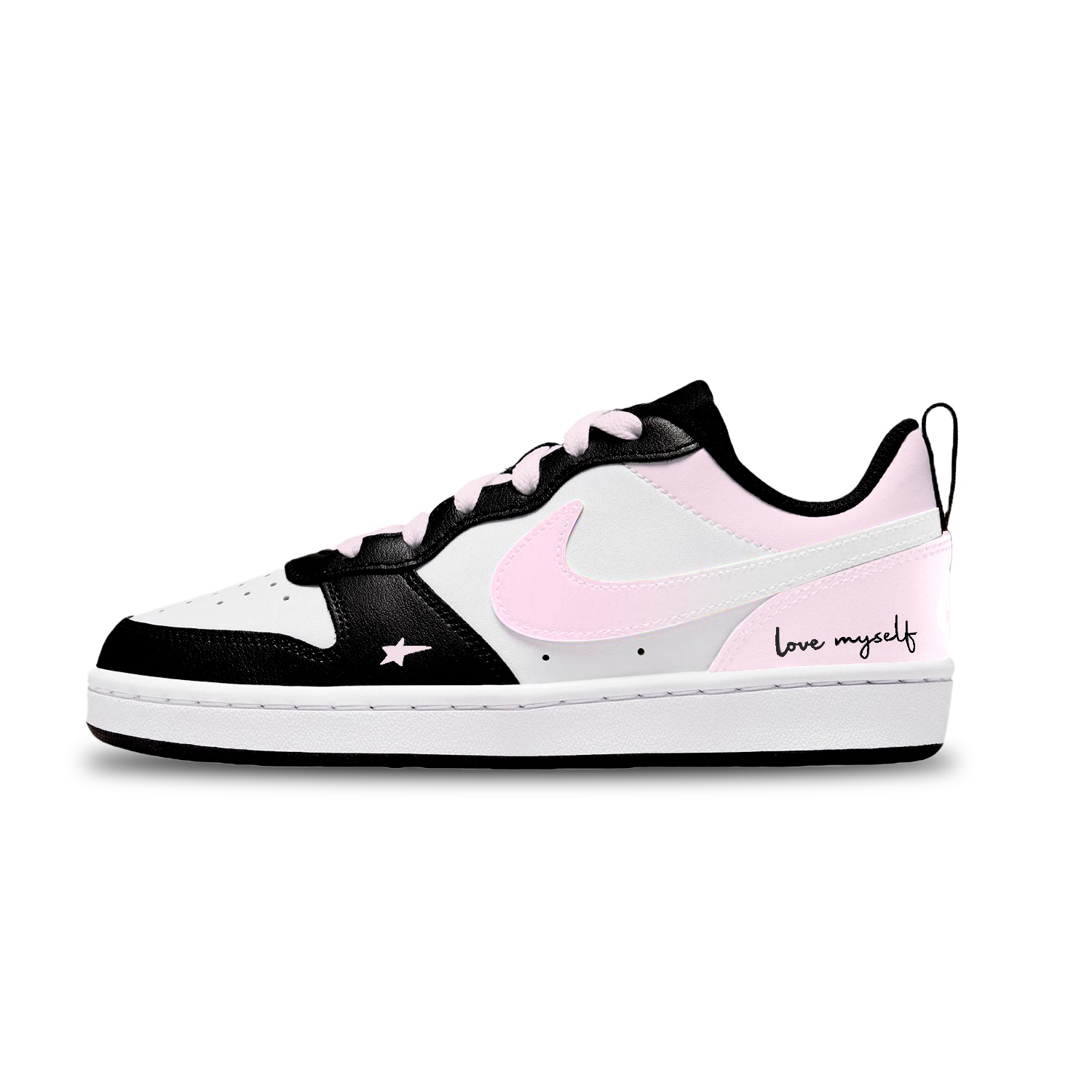 

Nike Court Borough Dwarf Star Pink Low top детские скейтбординг кроссовки Black White