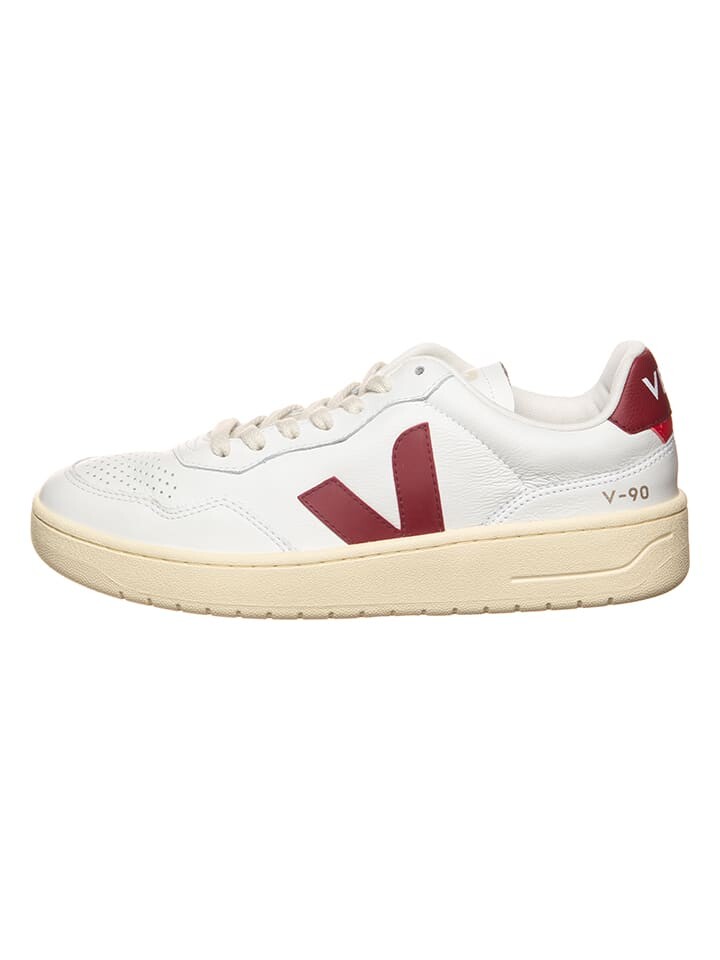 

Кроссовки на шнуровке Veja Leder-Sneakers V 90, цвет Weiß/Rot