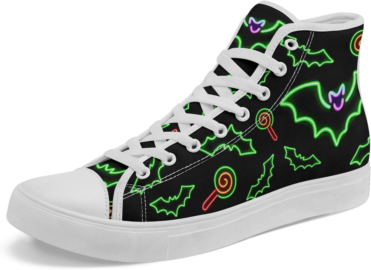 

Стильные высокие кеды из ткани для мужчин и женщин, праздничный подарок, комфортные, дышащие, для прогулок и уличного стиля, плоская подошва Coolcustomize, белый/черный/красный/зеленый/фиолетовый