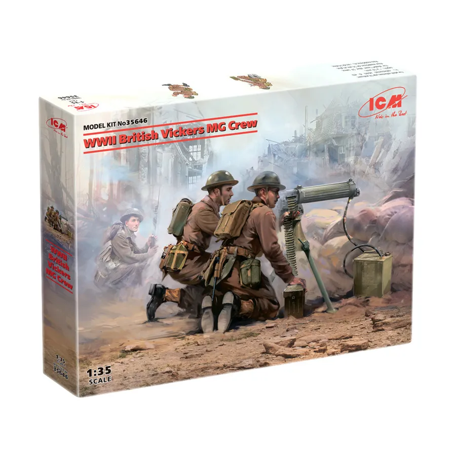 

Британский экипаж Vickers MG времен Второй мировой войны, Military Models 1/35 Scale (ICM)