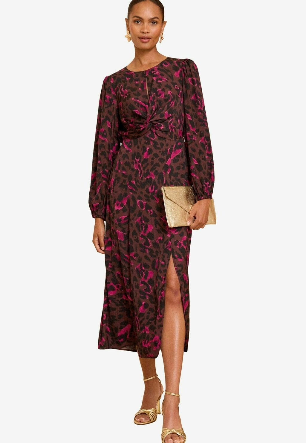 

Дневное платье TWIST LONG SLEEVE REGULAR FIT Love & Roses, коричневый
