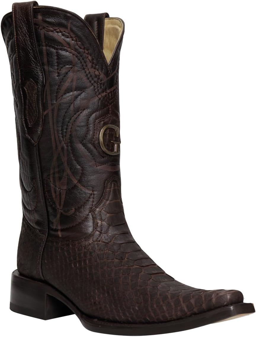 

Мужские ковбойские сапоги El General из экзотической кожи питона - коричневые Generic