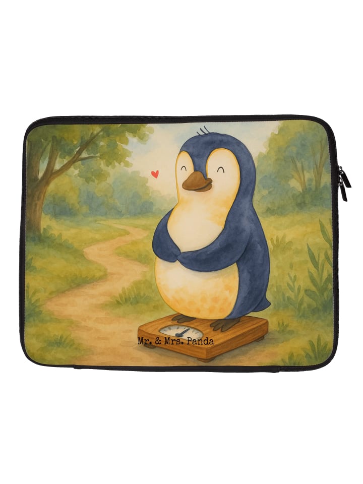 

Mr. & Mrs. Panda Сумка для ноутбука с рисунком пингвина и надписью "Диета" (без слогана), белого цвета