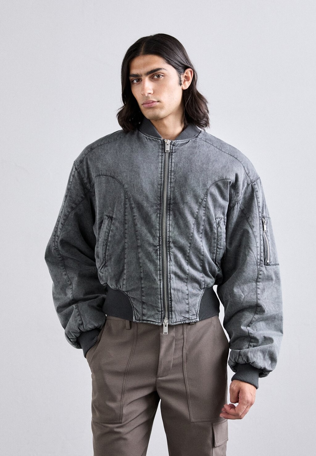 

Куртка-бомбер WASHED PADDED JACKET Han Kjøbenhavn, черный