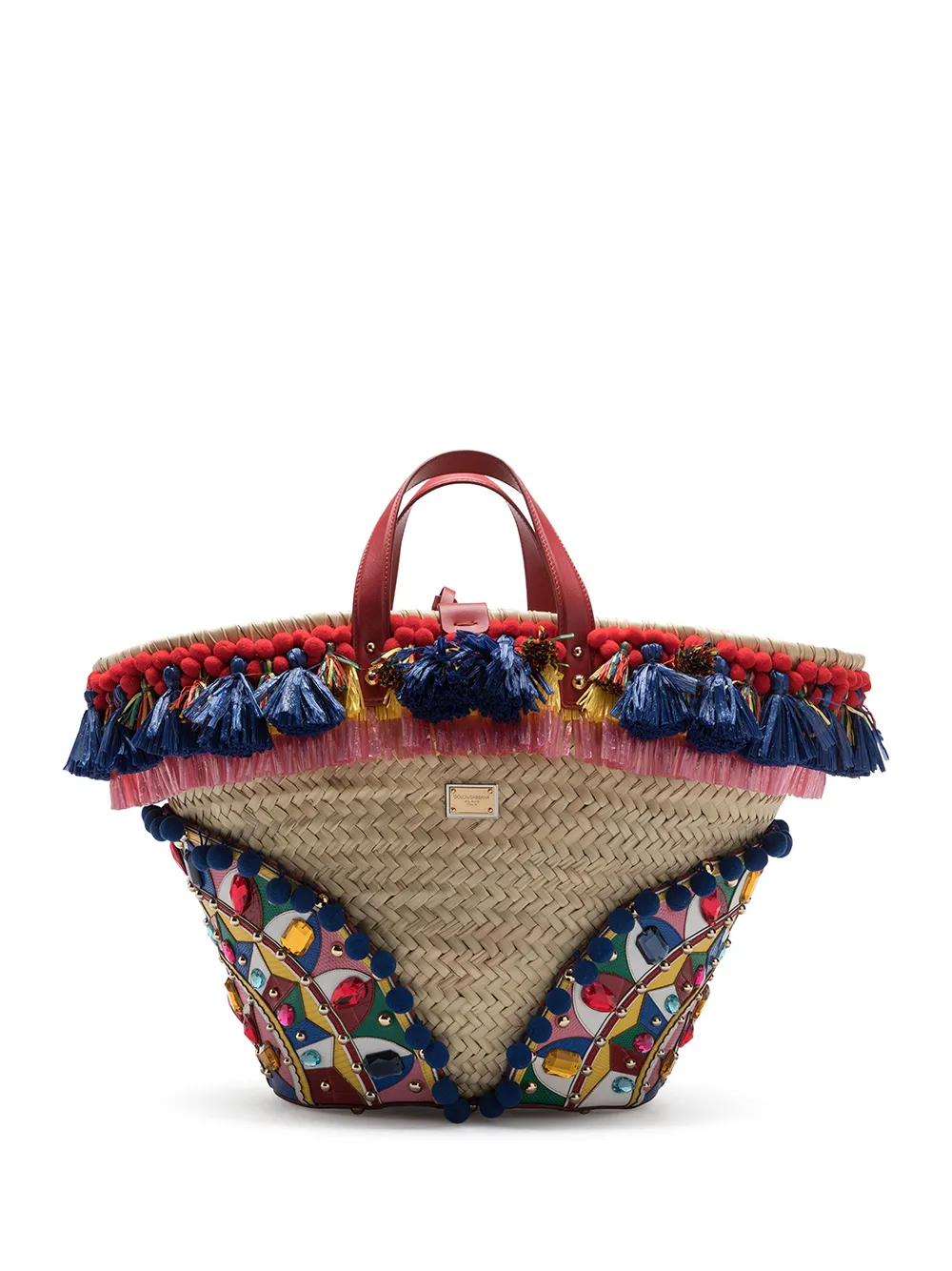 

Плетеная сумка-корзина Kendra с вышивкой DOLCE & GABBANA, нейтральный