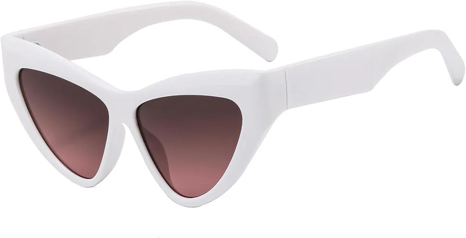 

Солнцезащитные очки с защитой от УФ-излучения UV400 | Цветные линзы "кошачий глаз" | Для женщин и мужчин, для занятий спортом на открытом воздухе и вождения DSVIGF, White