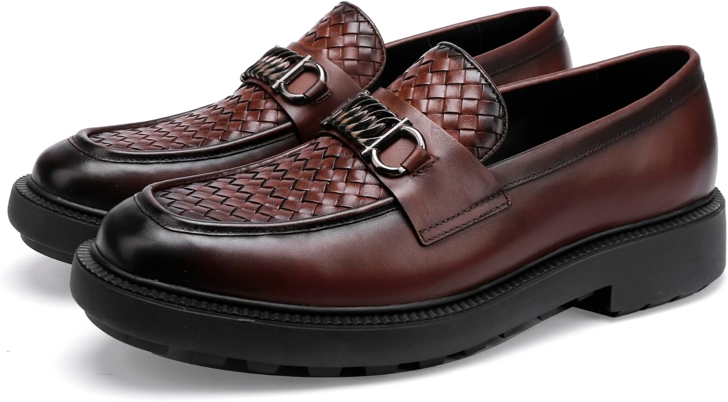 

Мужские плетеные туфли BILLION VICTOR из кожи, повседневные слипоны, дышащие лоферы с пенни для мужчин, коричневый