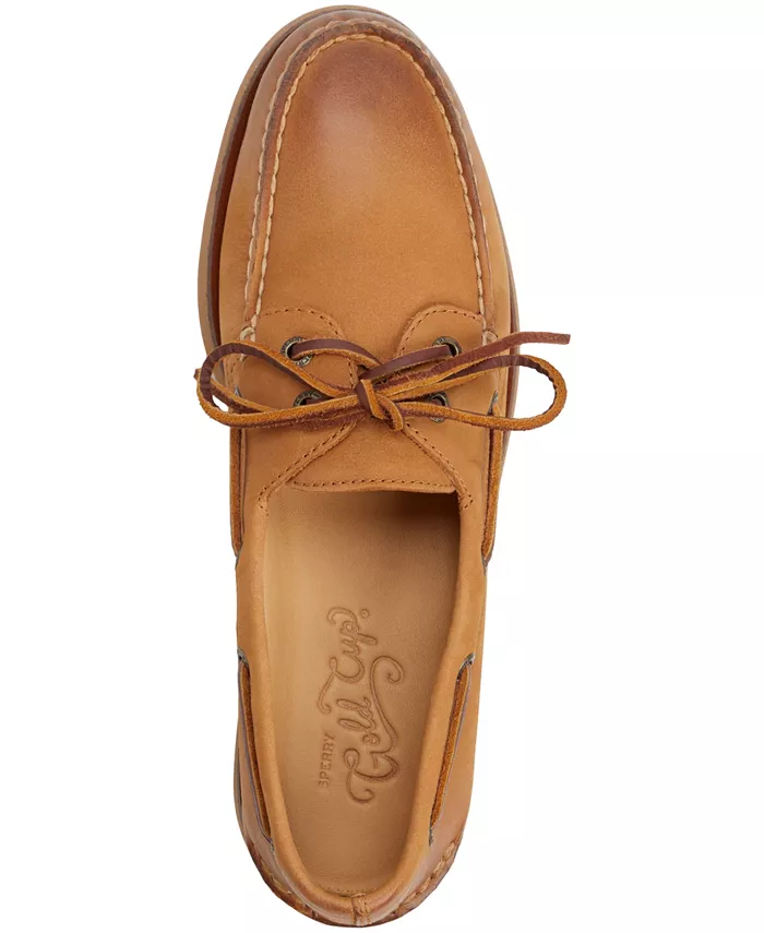Мужские лодочные туфли Gold Cup Authentic Original с двумя шнуровками Sperry, коричневый/бежевый — фото 4