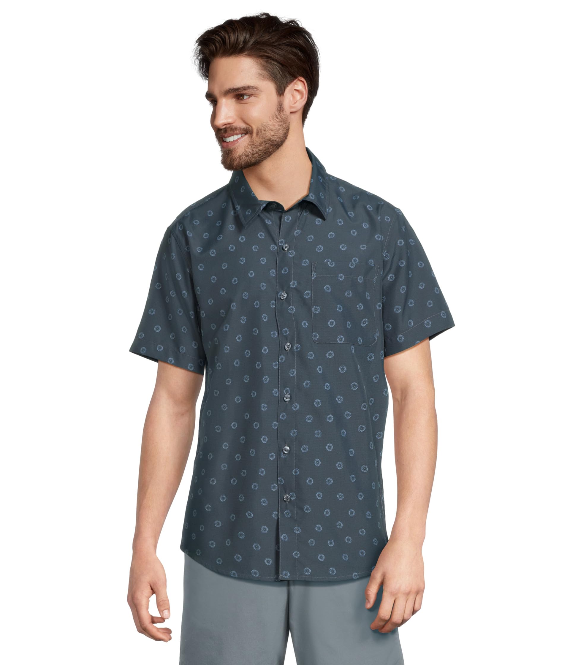 

Рубашка Marmot Airexchange Solarshield Novelty Short Sleeve Shirt, Thunderhead Daybreak
