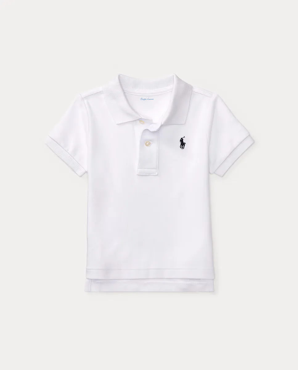 

Хлопковая рубашка поло для мальчика с вышитой лошадкой Polo Ralph Lauren, белый