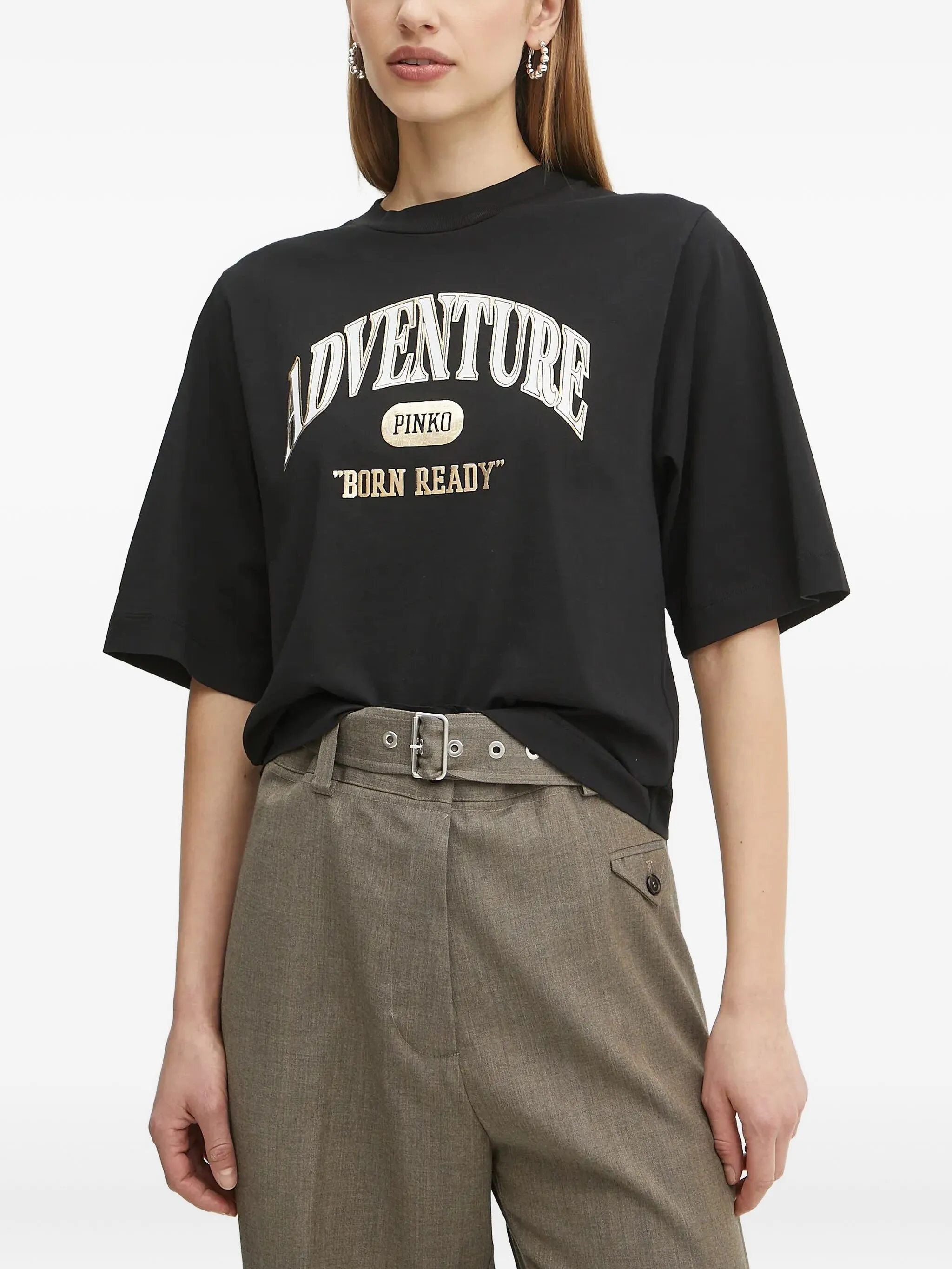 

Футболка с графичным принтом Pinko, черный