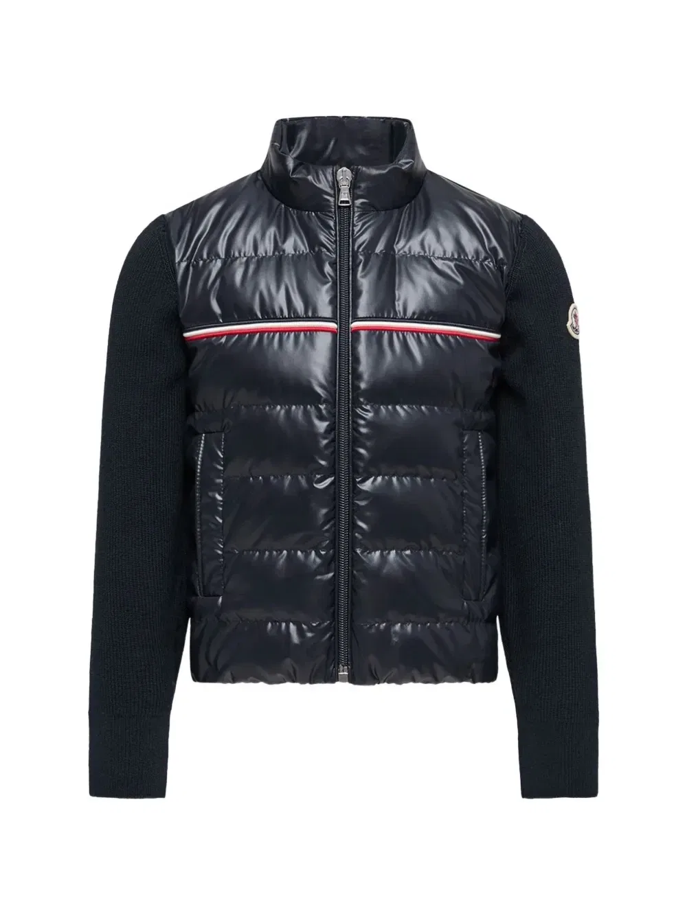 Пуховик со вставками Moncler Enfant, синий