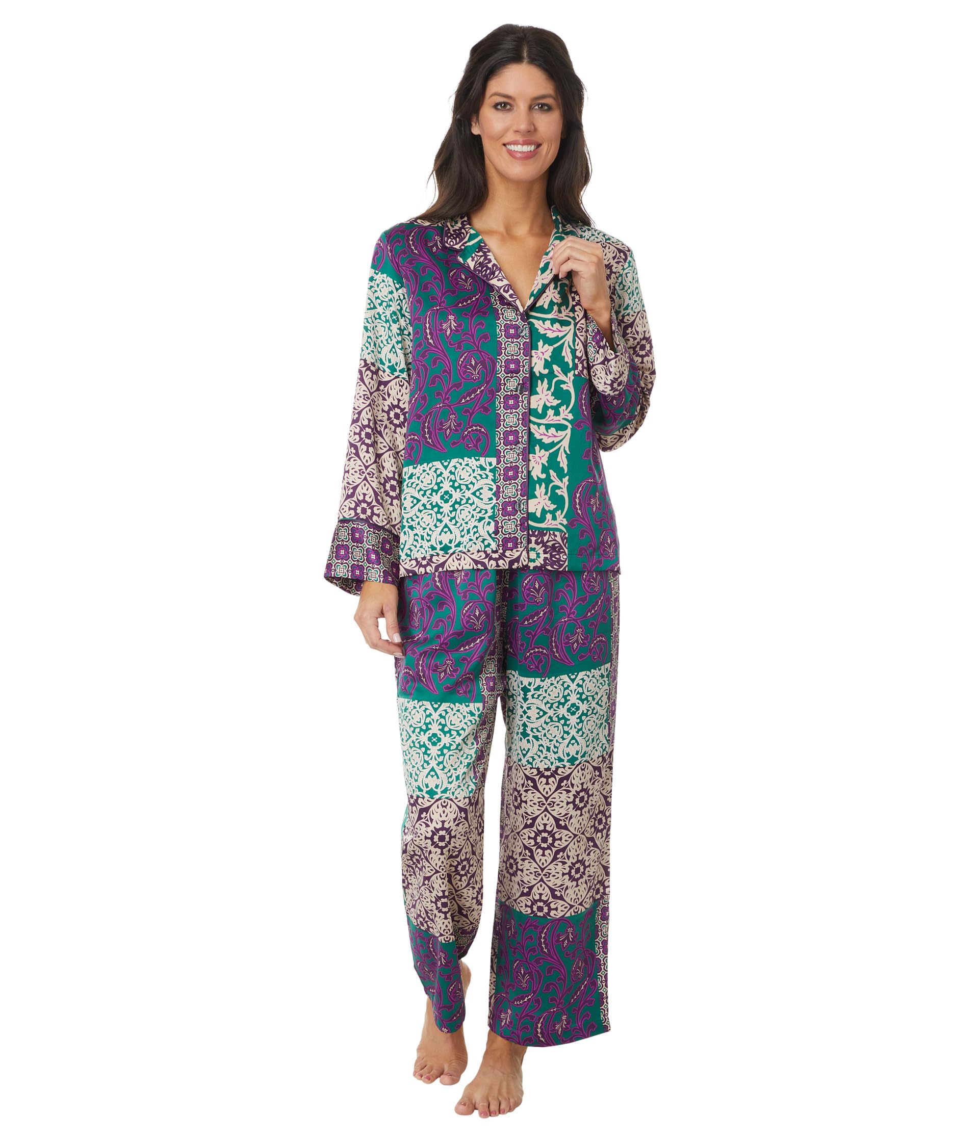 

Пижама Natori Tapestry Notch PJ Set, цвет Purple Multi