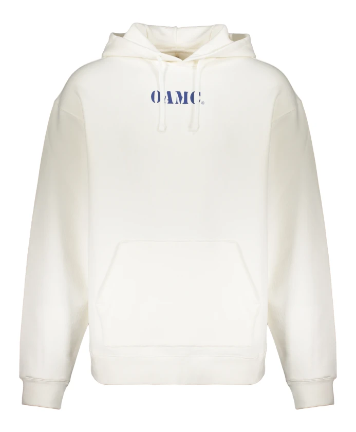 

Хлопковая толстовка с капюшоном и принтом спереди и сзади. Oamc, белый