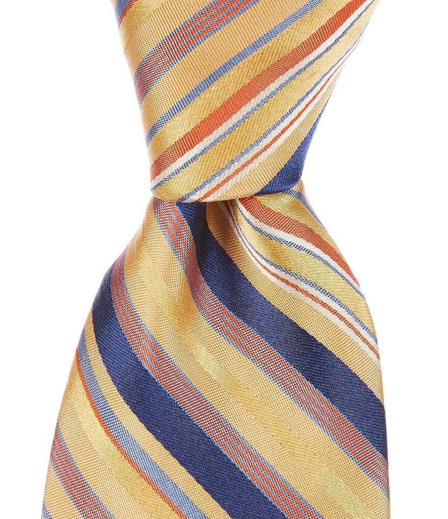 

Ted Baker London Drewett Stripe-Print 3 1/4 Шелковый галстук, желтый