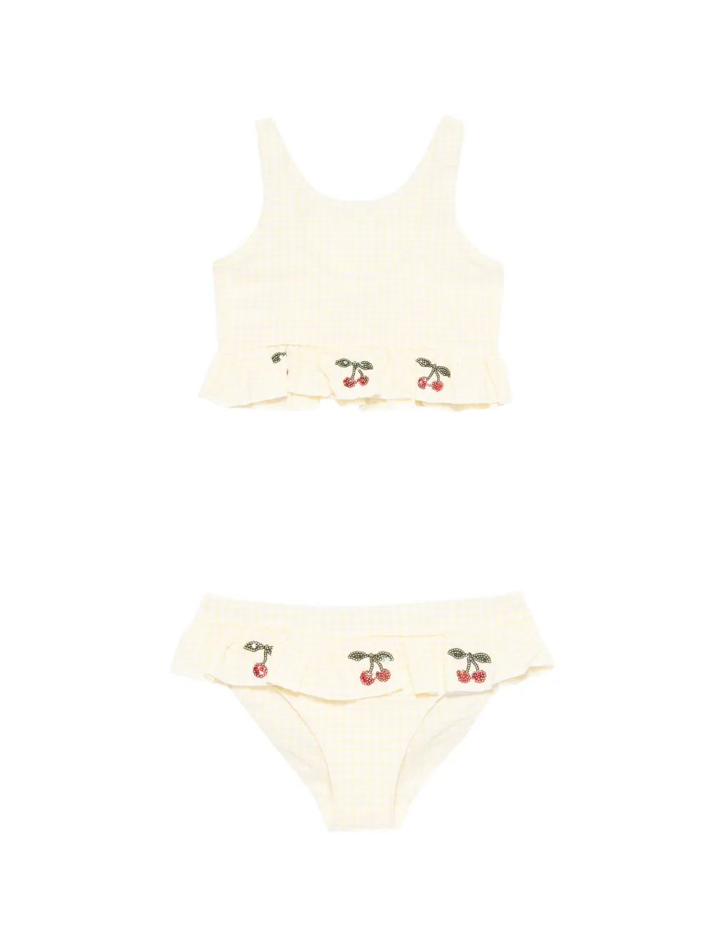 

Бикини Etta в клетку с вышивкой Konges Sløjd, желтый