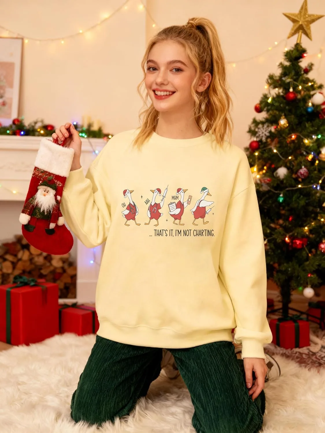 

Рождественский свитшот для медсестры, Goose Nursing Christmas Hoodie Czbic