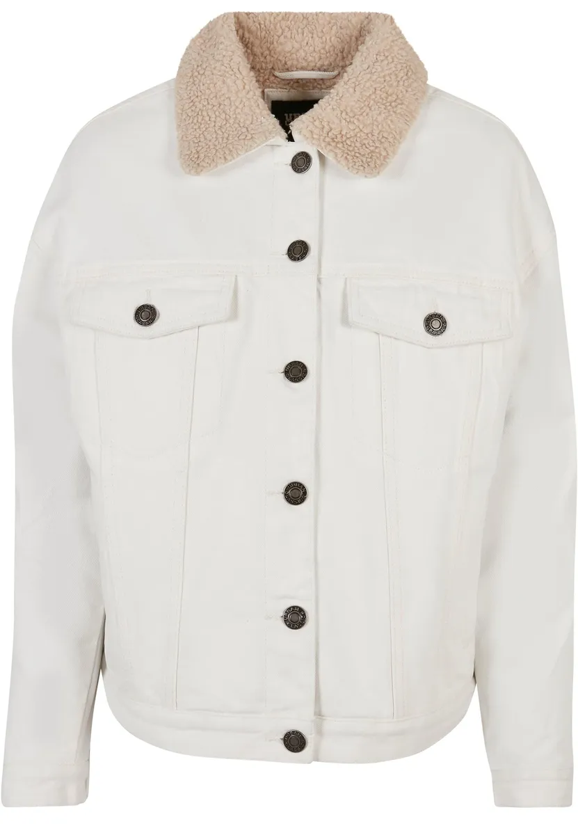 

Джинсовая куртка URBAN CLASSICS " Urban Classics Women's Ladies Oversized Sherpa Denim Jacket" (1 шт.), без капюшона, кремовый