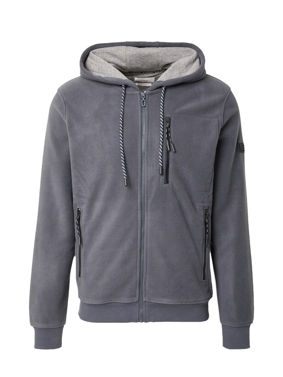

Толстовка с капюшоном на молнии s.Oliver Zip-Up Hoodie, темно-серый